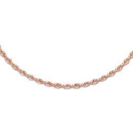 Hollow Rope Necklace 14K Rose Gold 20&quot;