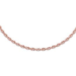 Semi-Solid Rope Necklace 14K Rose Gold 24&quot;