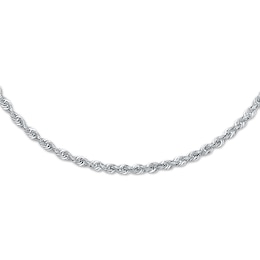 Rope Necklace Semi-Solid 14K White Gold 20&quot;