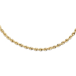 Rope Necklace Semi-Solid 14K Yellow Gold 16&quot;