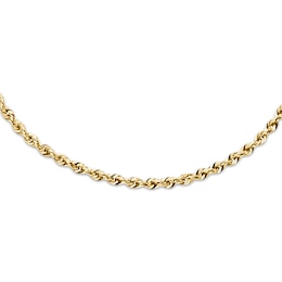 Rope Necklace Semi-Solid 14K Yellow Gold 18&quot;