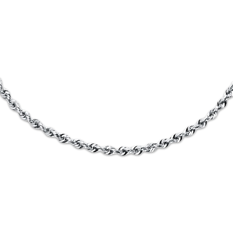 Main Image 1 of Semi-Solid Rope Necklace 14K White Gold 18&quot;