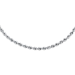 Semi-Solid Rope Necklace 14K White Gold 20&quot;