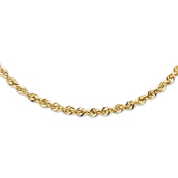 Rope Necklace Semi-Solid 14K Yellow Gold 16&quot;