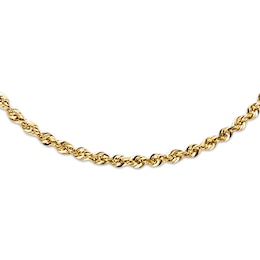 Rope Necklace Semi-Solid 14K Yellow Gold 24&quot;