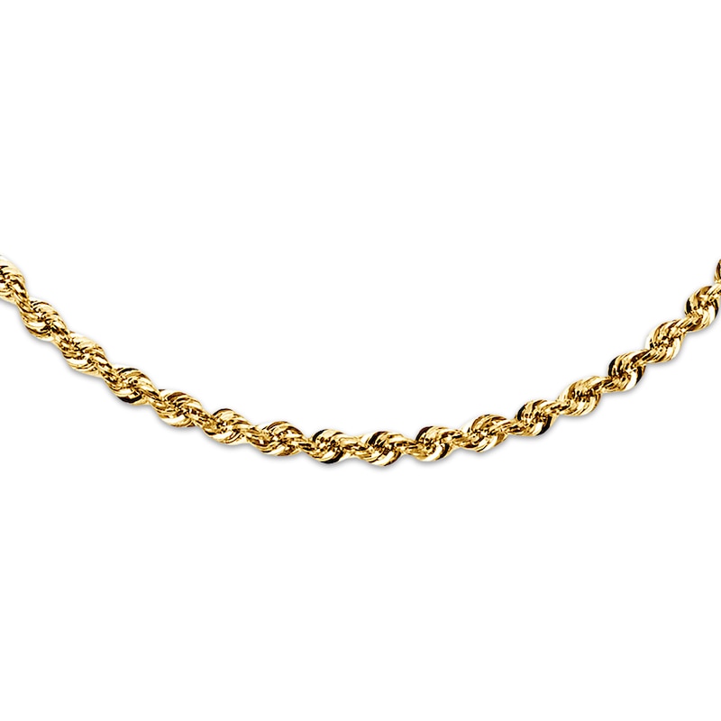 Main Image 1 of Semi-Solid Rope Necklace 14K Yellow Gold 24&quot;