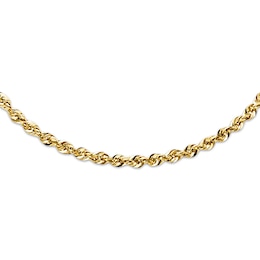 Rope Necklace Semi-Solid 14K Yellow Gold 30&quot;