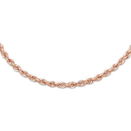 Semi-Solid Rope Necklace 14K Rose Gold 20&quot;