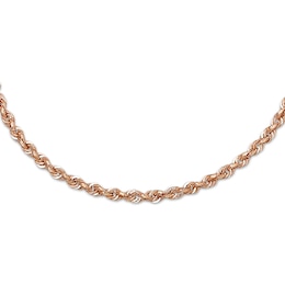 Semi-Solid Rope Necklace 14K Rose Gold 24&quot;