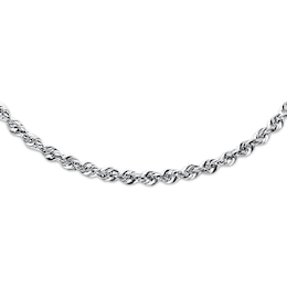 Semi-Solid Rope Necklace 14K White Gold 18&quot;