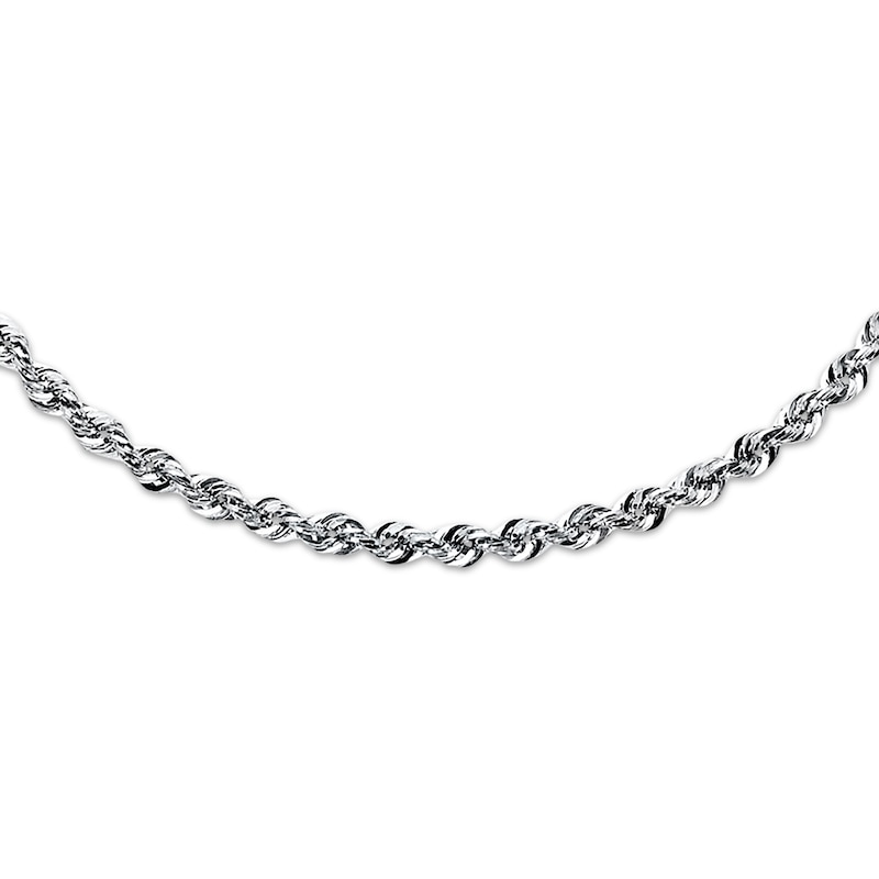 Main Image 1 of Semi-Solid Rope Necklace 14K White Gold 18&quot;