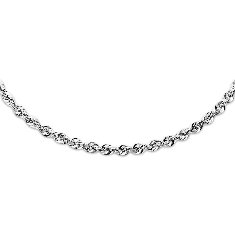 Main Image 1 of Semi-Solid Rope Necklace 14K White Gold 22&quot;