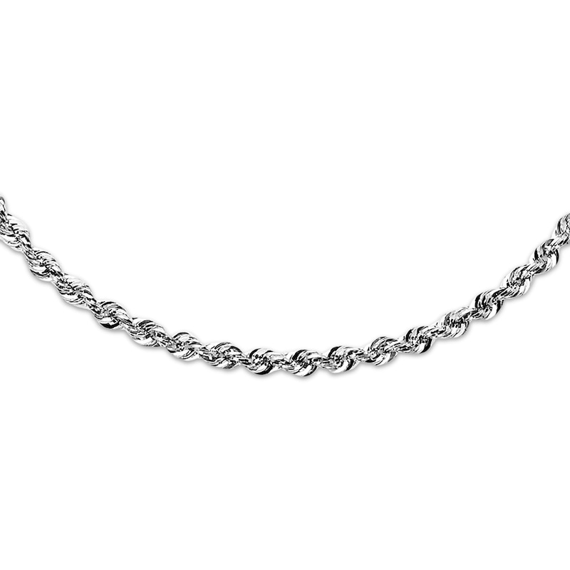 Main Image 1 of Semi-Solid Rope Necklace 14K White Gold 24&quot;