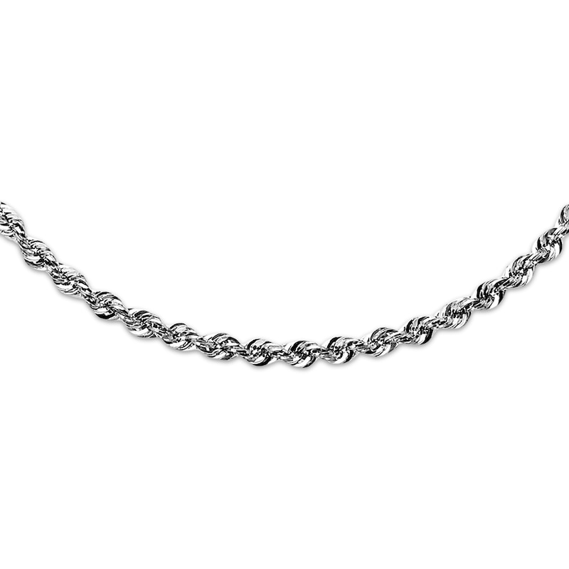 Main Image 1 of Semi-Solid Rope Necklace 14K White Gold 30&quot;