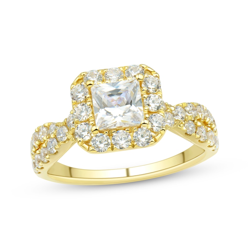 Main Image 1 of Princess-Cut Diamond Twist Shank Engagement Ring 2 ct tw 18K Yellow Gold