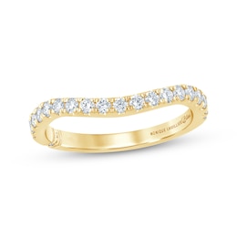 Monique Lhuillier Bliss Lab-Grown Diamond Contour Anniversary Ring 1/2 ct tw 18K Yellow Gold