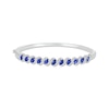 Thumbnail Image 1 of Oval-Cut Blue Lab-Created Sapphire & White Lab-Created Sapphire Swirl Bangle Bracelet Sterling Silver