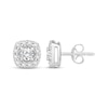 Thumbnail Image 1 of Diamond Cushion-Shaped Halo Stud Earrings 1 ct tw 10K White Gold