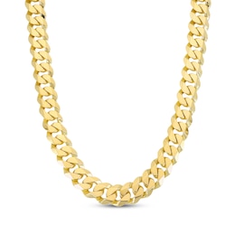 Solid Miami Cuban Curb Chain Necklace 11.5mm 10K Yellow Gold 24&quot;
