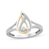 Thumbnail Image 1 of Love Ignited Diamond Flame Ring 1/5 ct tw Sterling Silver & 10K Yellow Gold