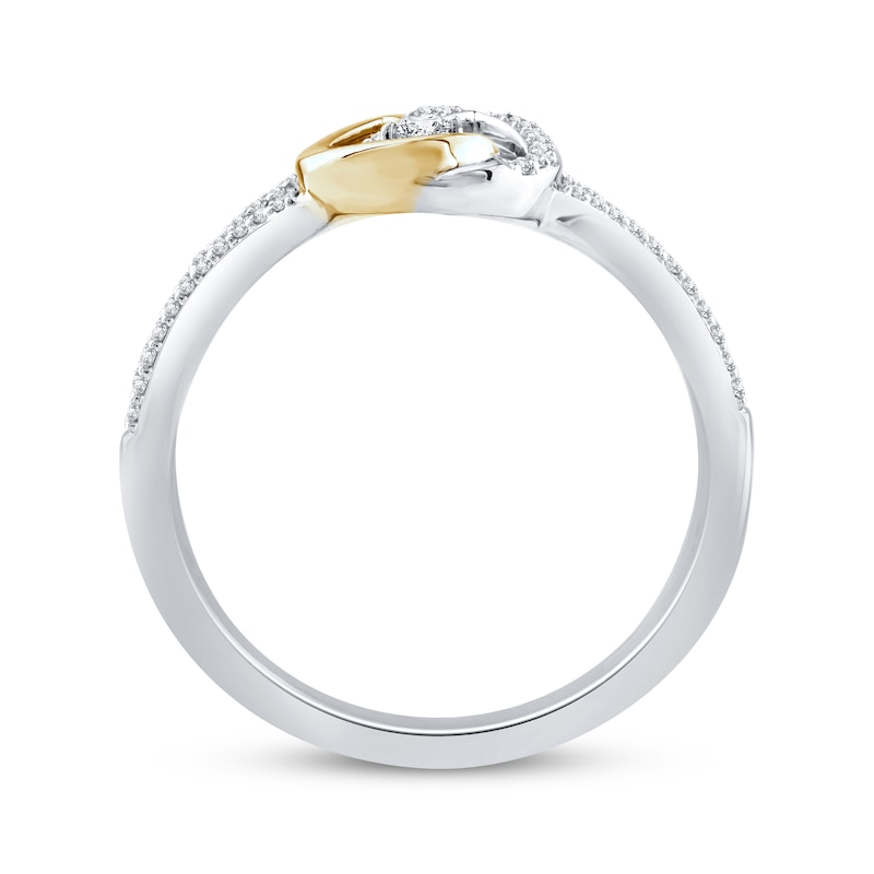 Main Image 3 of Love Ignited Diamond Flame Ring 1/5 ct tw Sterling Silver & 10K Yellow Gold