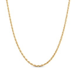 Solid Glitter Rope Chain Necklace 3mm 14K Yellow Gold 20&quot;