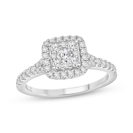 Now + Forever Diamond Engagement Ring 3/4 ct tw Round-cut 10K White Gold