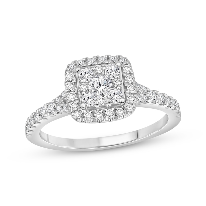 Main Image 1 of Diamond Engagement Ring 3/4 ct tw Round-cut 10K White Gold