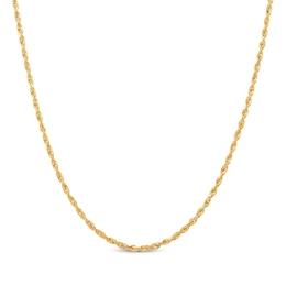 Solid Glitter Rope Chain Necklace 2.4mm 10K Yellow Gold 18&quot;