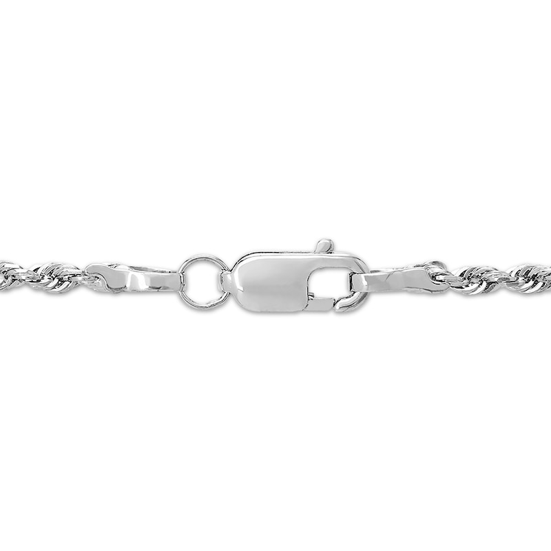 Main Image 2 of Solid Glitter Rope Chain Necklace 1.6mm 14K White Gold 18&quot;