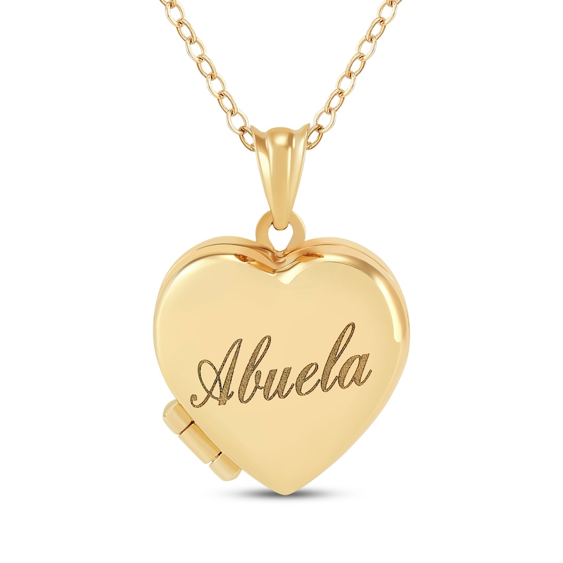 Main Image 1 of &quot;Abuela&quot; Heart Locket Necklace 10K Yellow Gold 18&quot;