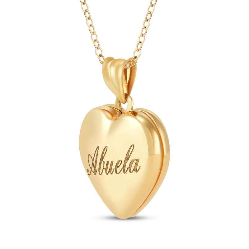 Main Image 2 of &quot;Abuela&quot; Heart Locket Necklace 10K Yellow Gold 18&quot;