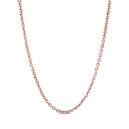 Cable Chain Necklace 2.1mm Solid 14K Rose Gold 18&quot;