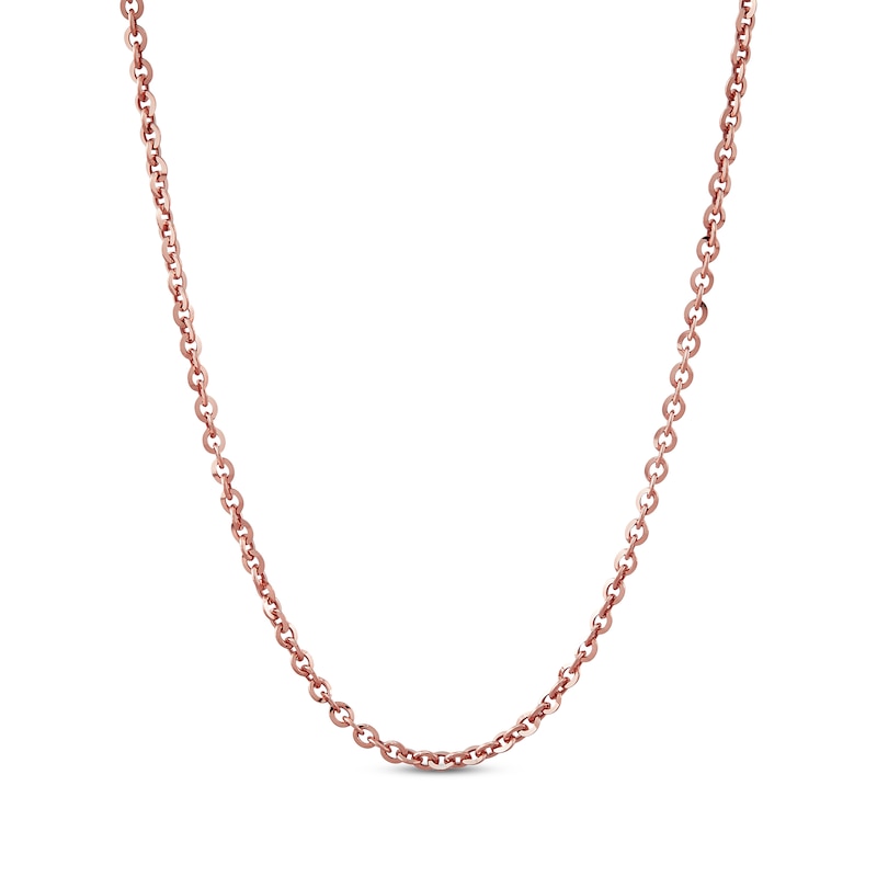 Main Image 1 of Solid Cable Chain Necklace 2.1mm 14K Rose Gold 18&quot;