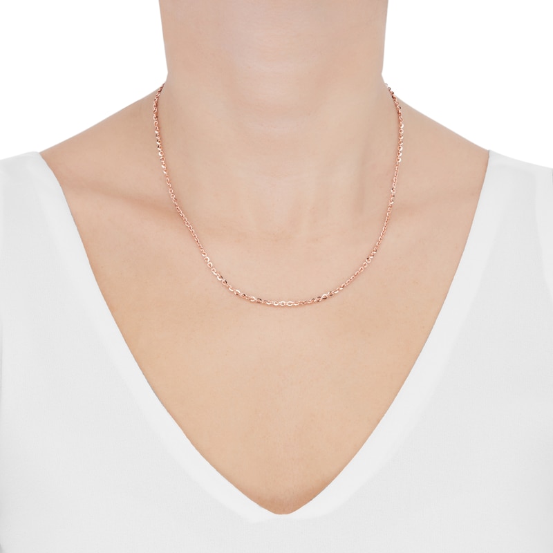 Main Image 3 of Solid Cable Chain Necklace 2.1mm 14K Rose Gold 18&quot;