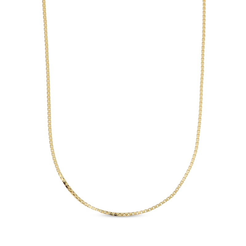 Main Image 1 of Hollow Box Chain Necklace 1.5mm 14K Yellow Gold 22&quot;