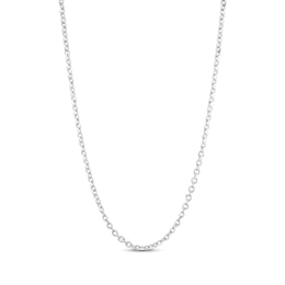 Cable Chain Necklace 2.1mm Solid 14K White Gold 20&quot;