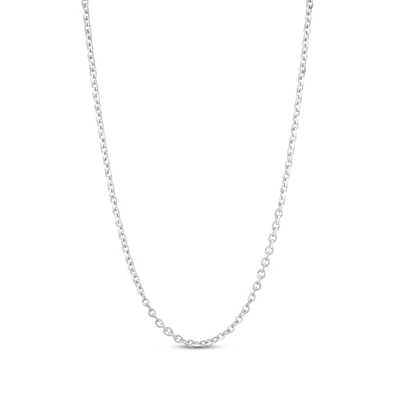 Main Image 1 of Solid Cable Chain Necklace 2.1mm 14K White Gold 20&quot;