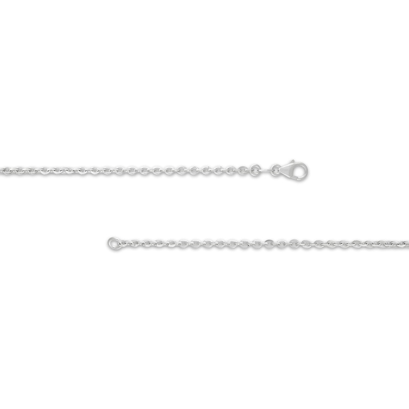 Main Image 2 of Solid Cable Chain Necklace 2.1mm 14K White Gold 20&quot;