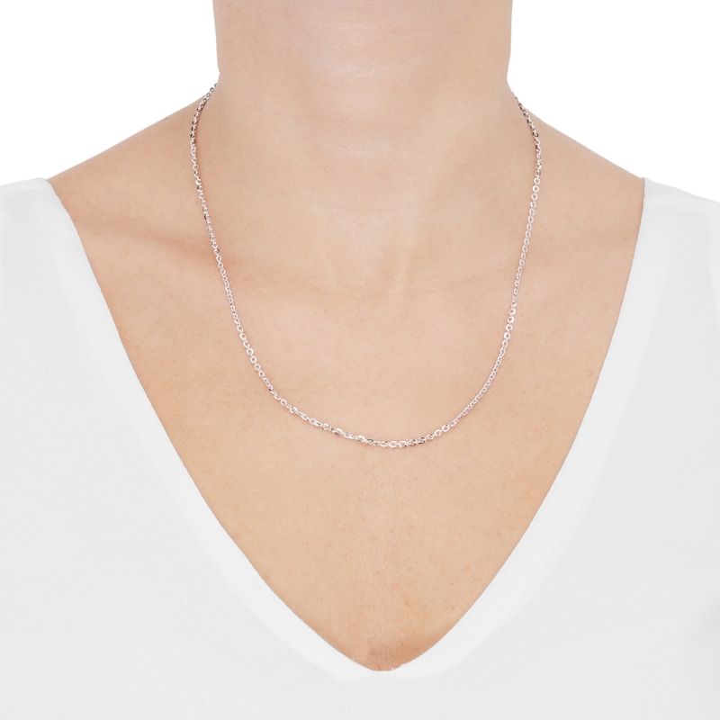 Main Image 4 of Solid Cable Chain Necklace 2.1mm 14K White Gold 20&quot;