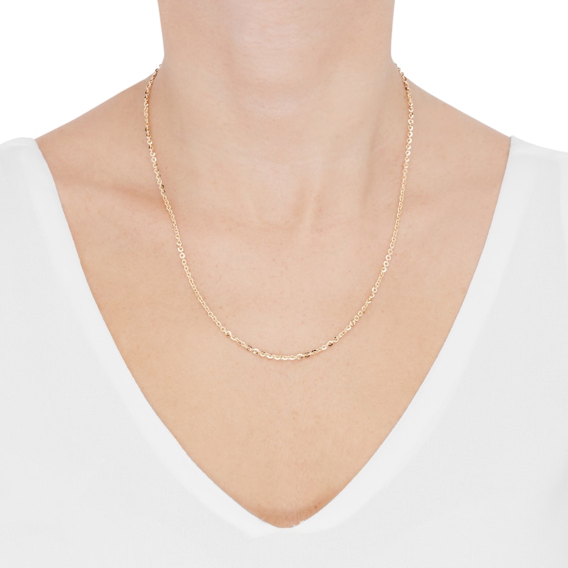 Main Image 5 of Solid Cable Chain Necklace 2.1mm 14K Yellow Gold 18&quot;