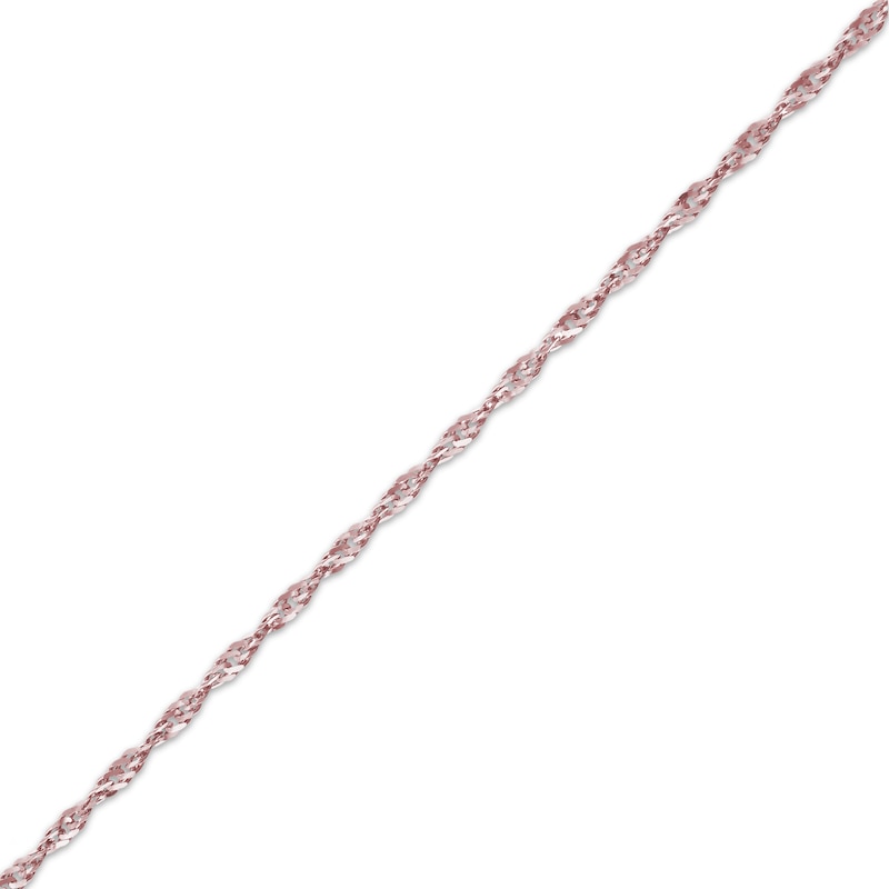 Main Image 2 of Solid Singapore Chain Necklace 1.4mm 14K Rose Gold 18&quot;