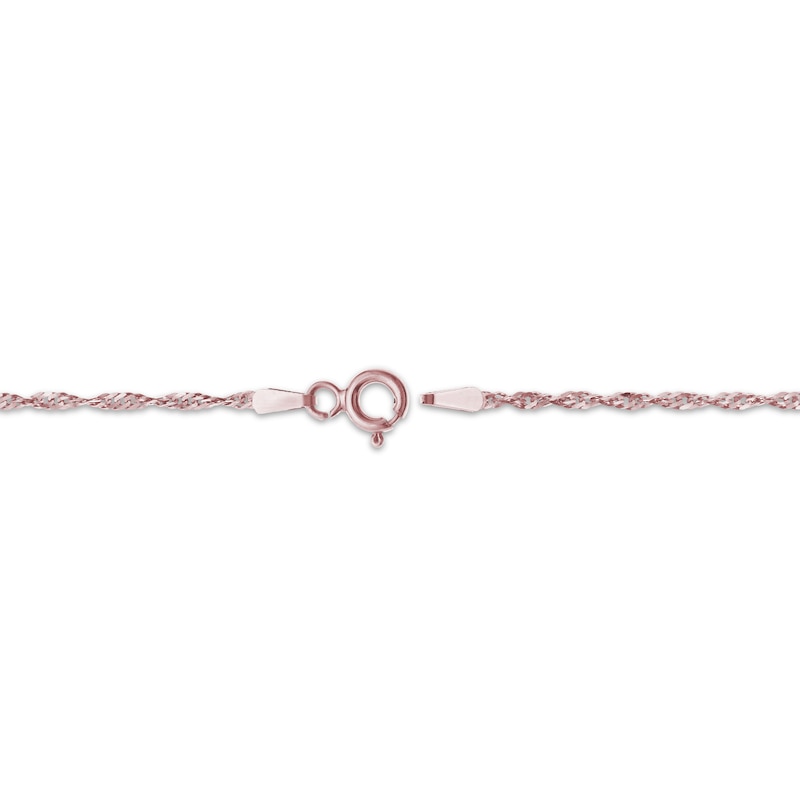 Main Image 3 of Solid Singapore Chain Necklace 1.4mm 14K Rose Gold 18&quot;