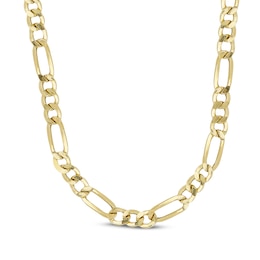 Hollow Figaro Necklace 8.6mm 10K Yellow Gold 22&quot;