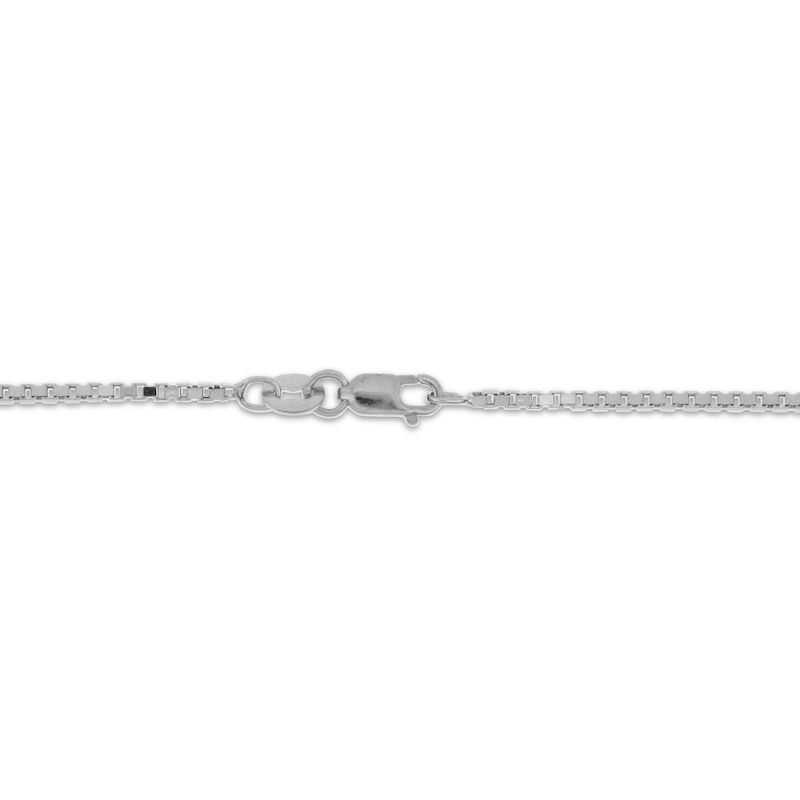 Main Image 3 of Hollow Box Chain Necklace 1.5mm 14K White Gold 22&quot;