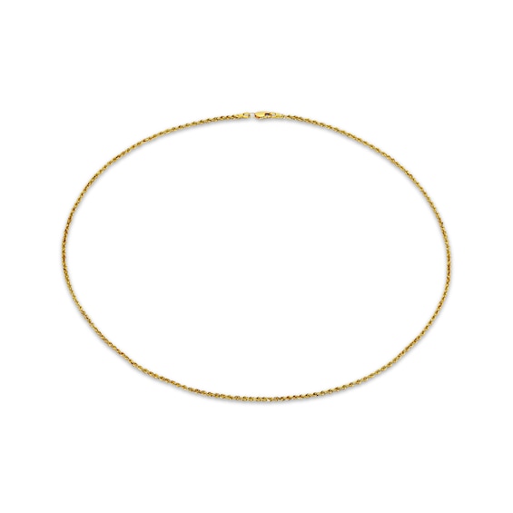 Solid Glitter Rope Chain Necklace 1.6mm 14K Yellow Gold 24"