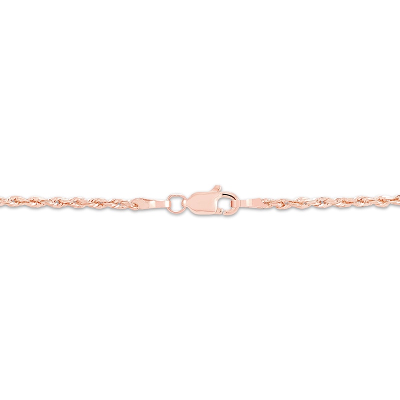 Main Image 2 of Solid Glitter Rope Chain Necklace 1.6mm 14K Rose Gold 16&quot;