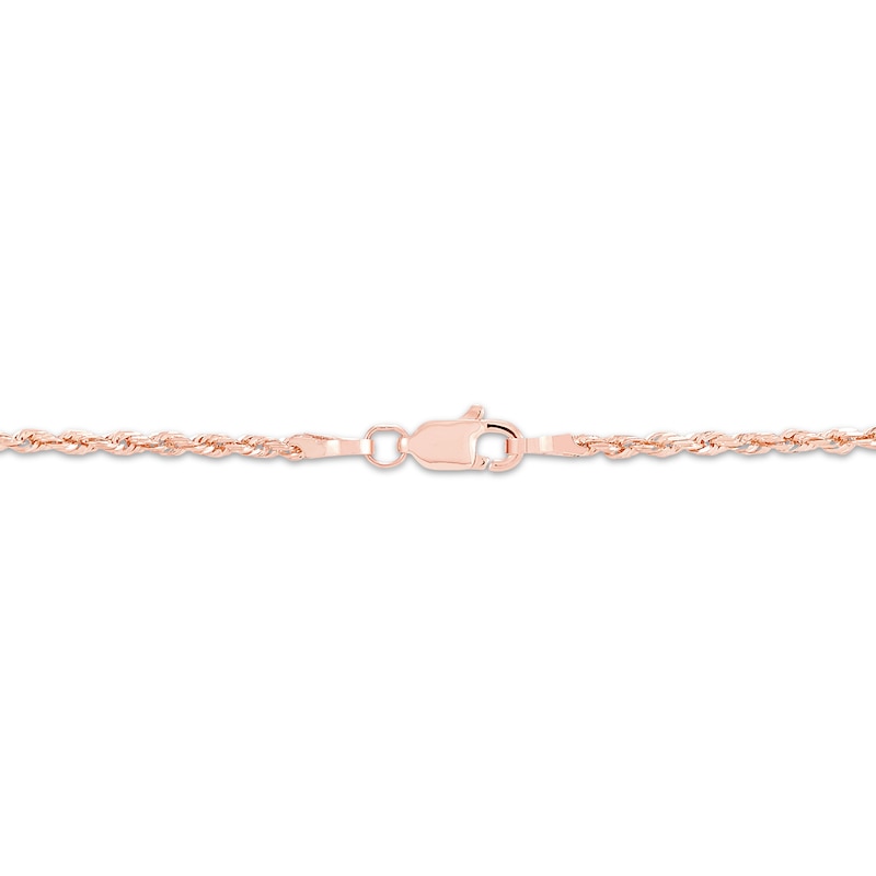 Main Image 2 of Solid Glitter Rope Chain Necklace 1.6mm 14K Rose Gold 18&quot;