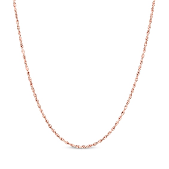 Solid Glitter Rope Chain Necklace 1.6mm 14K Rose Gold 22"
