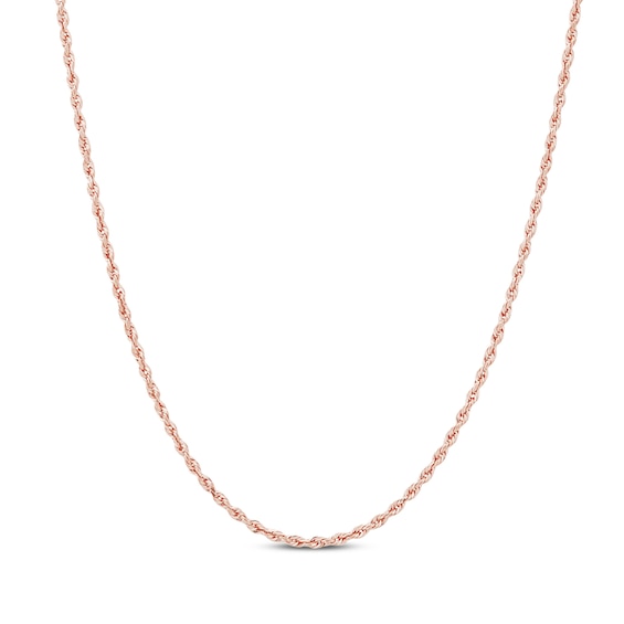 Solid Glitter Rope Chain Necklace 1.6mm 14K Rose Gold 24"